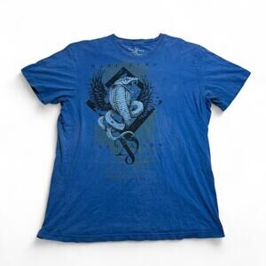 Marc Ecko Cut & Sew Snake Graphic T Shirt Blue XL Streetwear
